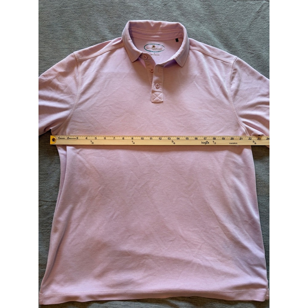 Island Republic Mens Large Pink Short Sleeve Modal Blend Polo Shirt - Picture 5 of 7